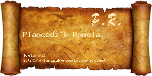 Plancsák Romola névjegykártya